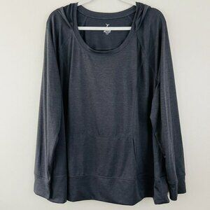 Active by Old Navy Gray Thin Lightweight Hooded Shirt Athleisure Womens XXL